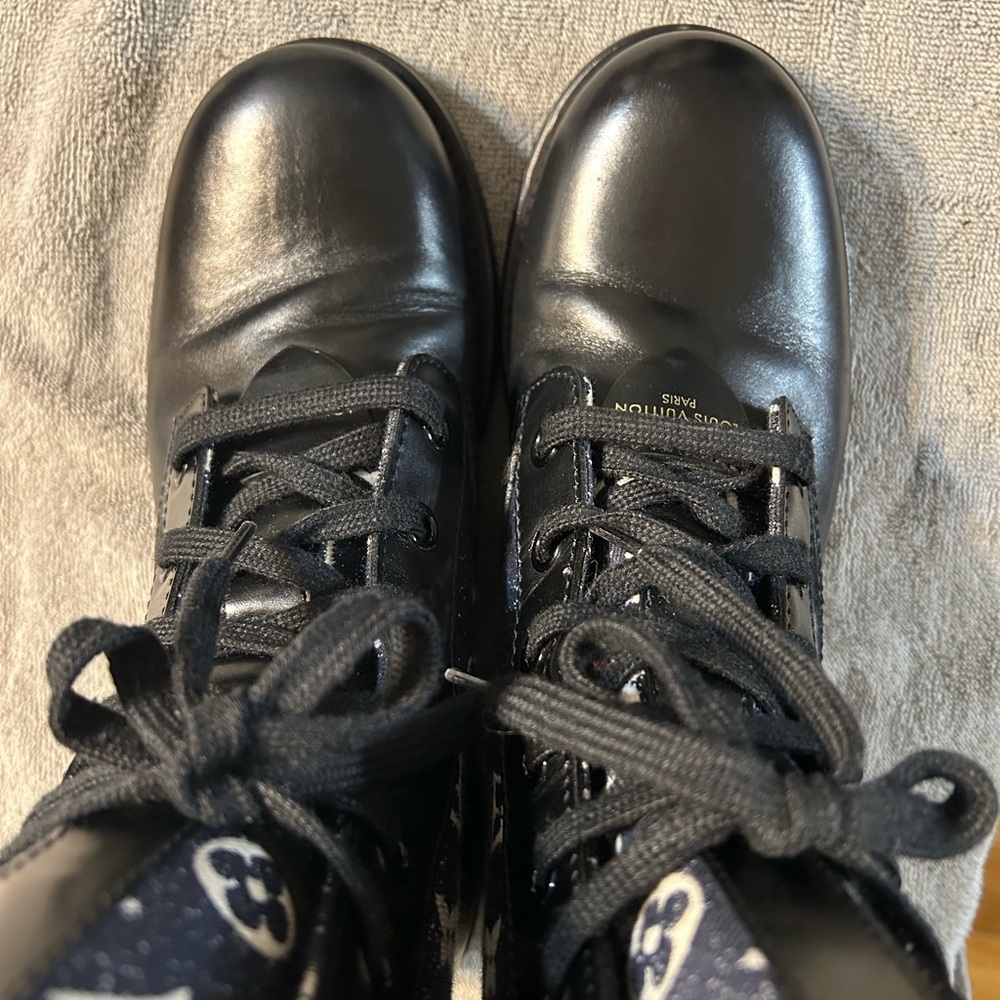 Louis Vuitton Blue  and Black Ranger Combat Boots - Picture 9 of 14
